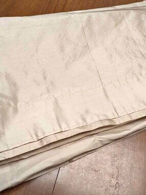 2 J.C. Penny Home 41W x 94L Cream Vintage Lined Rod Pocket Silk Drapes